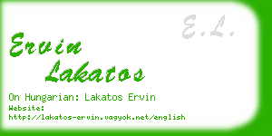 ervin lakatos business card
